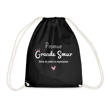 Promue grande soeur en septembre-annonce grossesse - Sac de sport léger - noir - Devant