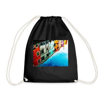 Buntes Burano (Venedig) - Turnbeutel - Schwarz - Vorne