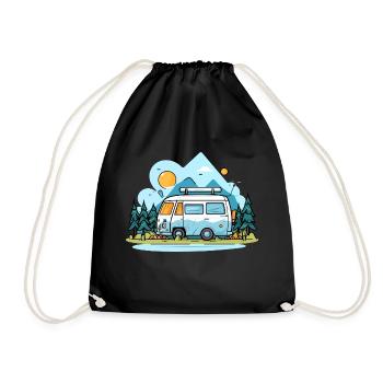 Vanlife - Turnbeutel - Schwarz - Vorne