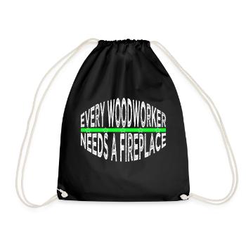 arborists americas forest work fun chainsaw grab - Drawstring Bag - black - Front
