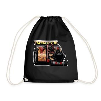 Tractor Pulling // Illustration - Drawstring Bag - black - Front