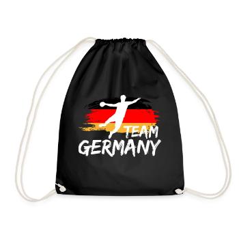 Handball Team Deutschland Flagge Handballer Ball - Turnbeutel - Schwarz - Vorne