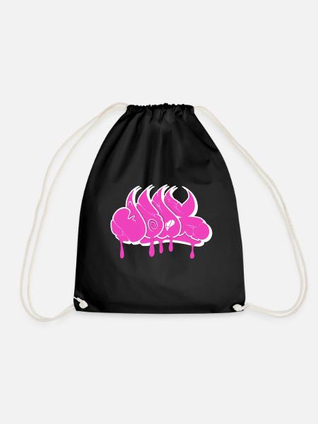 Graffiti Throwup Beast pink - Joax - Drawstring Bag - black