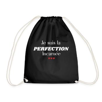 Ich bin die fleischgewordene Perfektion - Turnbeutel - Schwarz - Vorne