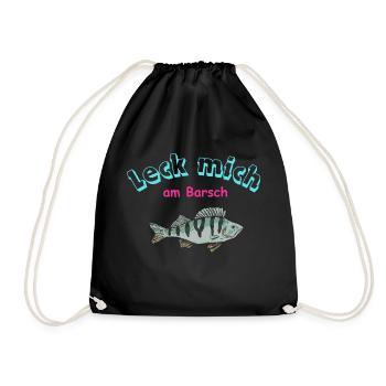 Angler Logo, lustige Sprüche, funshirt - Turnbeutel - Schwarz - Vorne