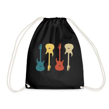 guitare rétro vintage - Sac de sport léger - noir - Devant