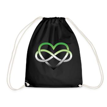 Polyamory Infinity Heart - Aromantic - Drawstring Bag - black - Front