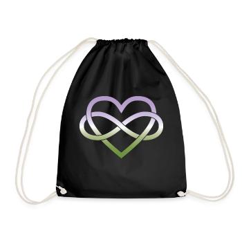 Polyamory Infinity Heart - Genderqueer - Drawstring Bag - black - Front