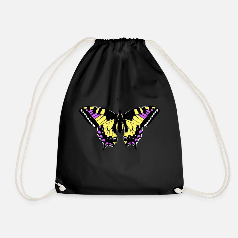 Butterfly Gelb - Turnbeutel - Schwarz
