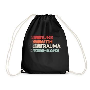 Runs With Trauma Shears - Cadeau de premiers soins - Sac de sport léger - noir - Devant