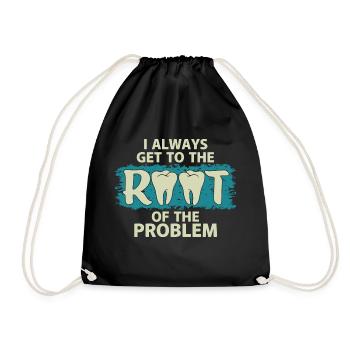 Always straight to the heart of the problem - Drawstring Bag - black - Front