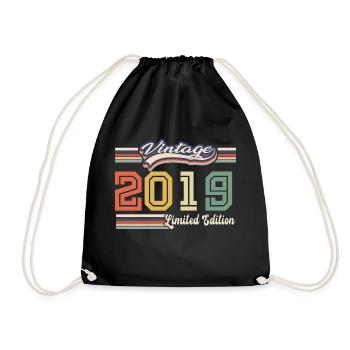 Awesome 2019 birthday gift since 2019 came - Drawstring Bag - black - Front