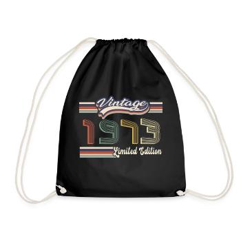 Original 1973 Vintage edition Retro Birthday - Drawstring Bag - black - Front