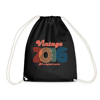 Jahrgang 2016 alle Originalteile - Turnbeutel - Schwarz - Vorne