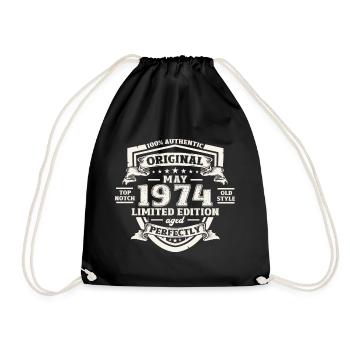 Original 1974 Vintage 1974 50th Birthday 1974 - Drawstring Bag - black - Front