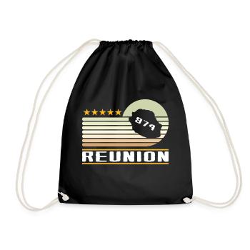 idee cadeau design carte ile de la reunion 974 - Sac de sport léger - noir - Devant