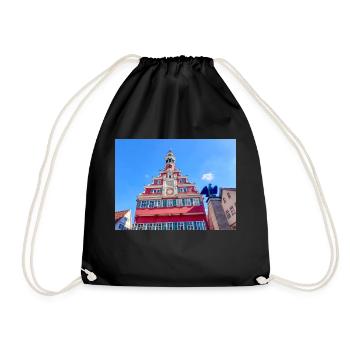 Old city hall (Altes Rathaus) Esslingen am Neckar - Drawstring Bag - black - Front