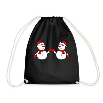 schneemann 2 - Turnbeutel - Schwarz - Vorne