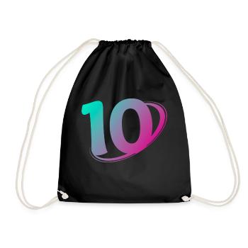 Number 10 multicolor - Drawstring Bag - black - Front