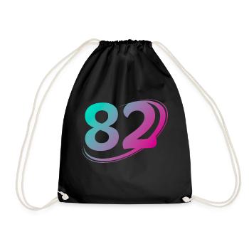 Number 82 multicolor - Drawstring Bag - black - Front