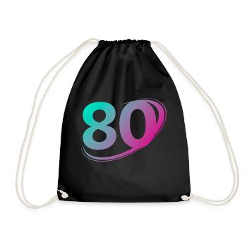 Number 80 multicolor - Drawstring Bag - black - Front