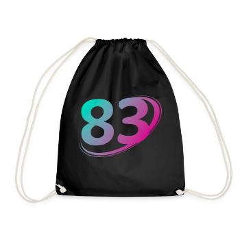 Number 83 multicolor - Drawstring Bag - black - Front