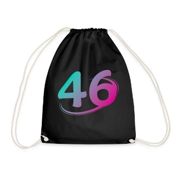 Number 46 multicolor - Drawstring Bag - black - Front