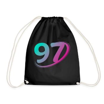 Number 97 multicolor - Drawstring Bag - black - Front