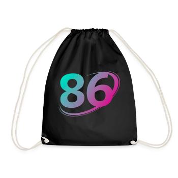 Number 86 multicolor - Drawstring Bag - black - Front