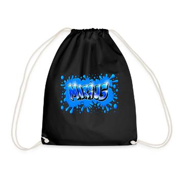 MARIUS GRAFFITI NAME PRINTABLE - Sac de sport léger - noir - Devant