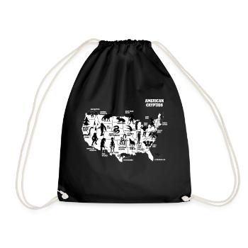 Cryptid Map Of The USA - Drawstring Bag - black - Front