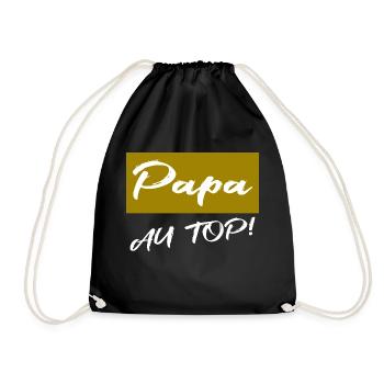 VATERTAG. FROHER VATERTAG. PAPA. ALLES GUTE - Turnbeutel - Schwarz - Vorne