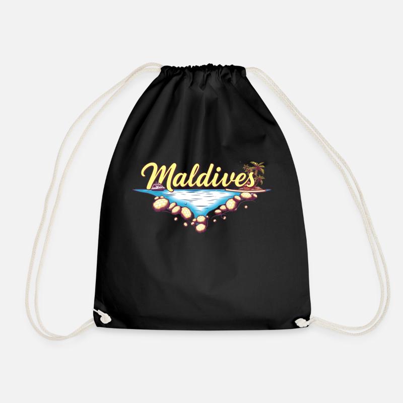 Malediven Geschenkidee - Turnbeutel - Schwarz
