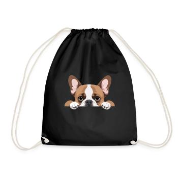 Bouledogue français Coup d’œil mignon Adorable animal drôle - Sac de sport léger - noir - Devant
