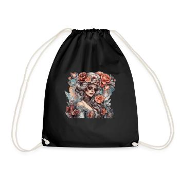 Dreamy and seductive woman in vintage style - Drawstring Bag - black - Front