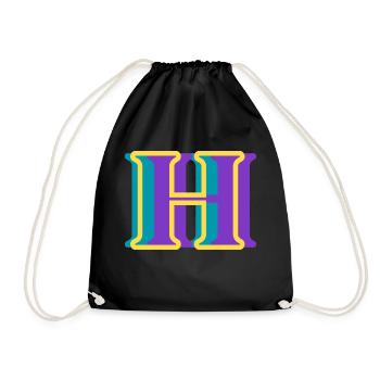 Multicolored letter h - original gift idea - Drawstring Bag - black - Front