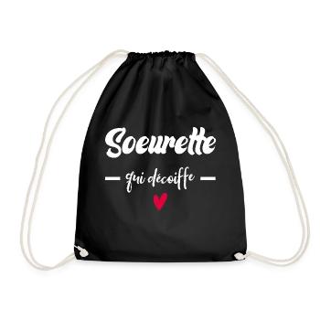 Ehefrau Schwester, die sich die Haare föhnt Beste Schwester - Turnbeutel - Schwarz - Vorne