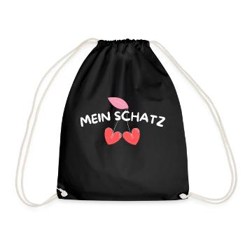 Mein Schatz Ich liebe Dich Lieblingsmensch - Turnbeutel - Schwarz - Vorne