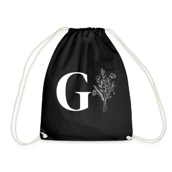 Minimalist flowers - Drawstring Bag - black - Front