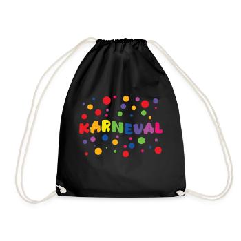 Karneval FASCHING Kostüm Fastnacht - Turnbeutel - Schwarz - Vorne