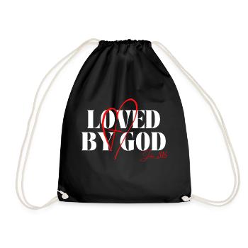 Loved by God – John 3:16 - Drawstring Bag - black - Front