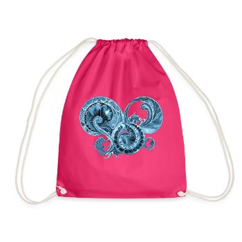 Blue Ornament - Drawstring Bag - fuchsia - Front