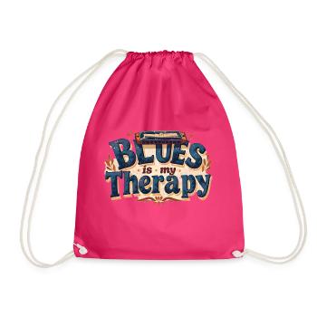 Le blues est ma thérapie – T-shirt de musique rétro - Sac de sport léger - fuchsia - Devant