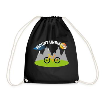 mountainbike Design / lustige Fahrrad Designs - Turnbeutel - Schwarz - Vorne