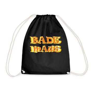 Bademaus Eis baden schwimmen Freibad Urlaub Somme - Turnbeutel - Schwarz - Vorne