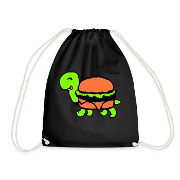 Turtle Hamburger Cheeseburger Fast-Food Fun - Sac de sport léger - noir - Devant