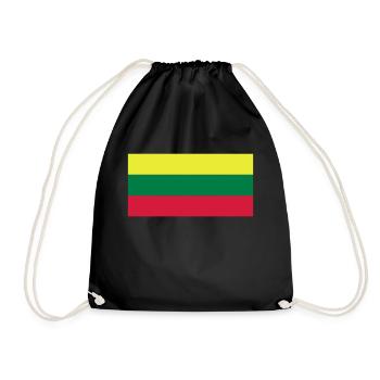Lithuania - Drawstring Bag - black - Front