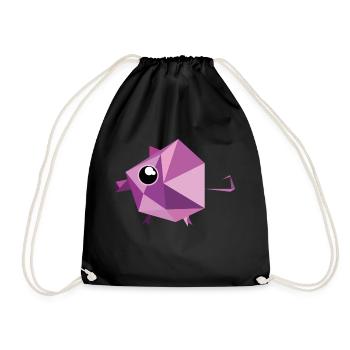 Süßes Schwein pink Geschenk - Turnbeutel - Schwarz - Vorne
