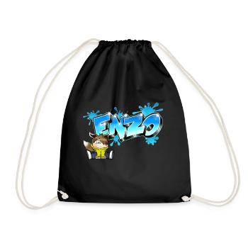 Enzo-Graffiti-Name - Turnbeutel - Schwarz - Vorne
