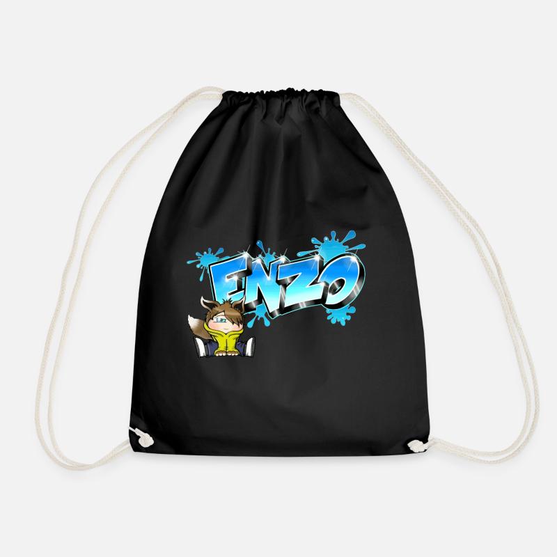 Enzo-Graffiti-Name - Turnbeutel - Schwarz
